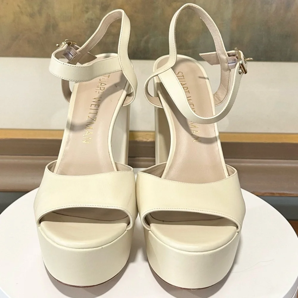 🌹STUART WEITZMAN🌹 Ryder Ankle-Buckle Platform Sandals Size: 11.5 - Picture 4 of 16